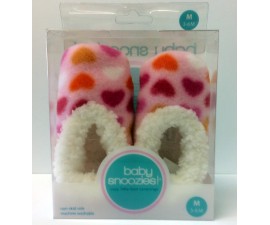 Chaussons Baby snoozies - ROSE CLAIR Coeurs - taille M