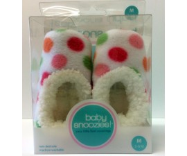 Chaussons Baby snoozies - BLANC Ronds - taille M