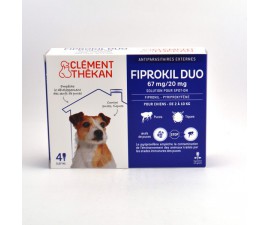 CLEMENT THEKAN Fiprokil Duo 67 mg/20 mg, Pour Chiens de 2 à 10 kg