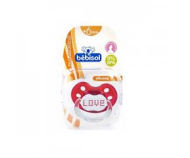 Bébisol Sucette Reversible Silicone Rouge Love +6m