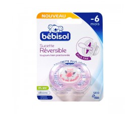 Bébisol Sucette Réversible "La Vie est Chouette" Rose -6m