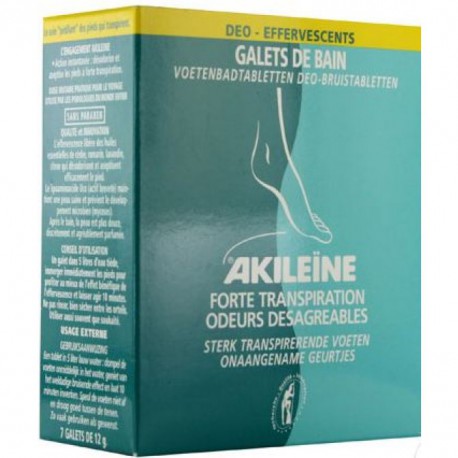 Akileine SOIN VERT galets de bain deo effervescents, 7 galets