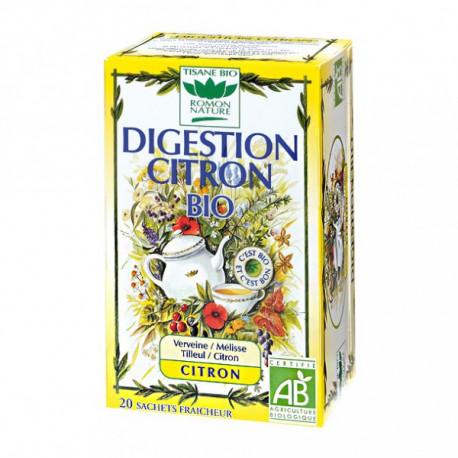 ROMON NATURE Tisane Bio Digestion Citron Bio - 20 sachets