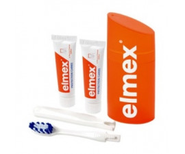 ELMEX Set Dentaire Voyage 2 tubes de dentifrices 12ml + 1 brosse à dent