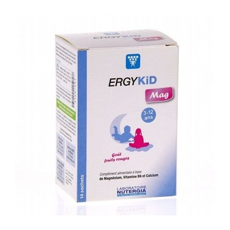 ERGYKID Mag 3-12 ans Goût Fruits Rouges 14 Sachets