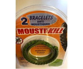 BRACELETS ANTI MOUSTIQUES MOUSTI'KILL pack de 2 ROSE