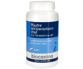 Poudre antiparasitaire pour chat à la tétraméthrine