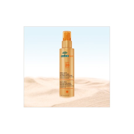 Spray lacté visage et corps moyenne protection SPF20