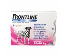 Frontline traitement et prévention des puces, tiques et poux broyeurs pour chiens 20-40 Kg
