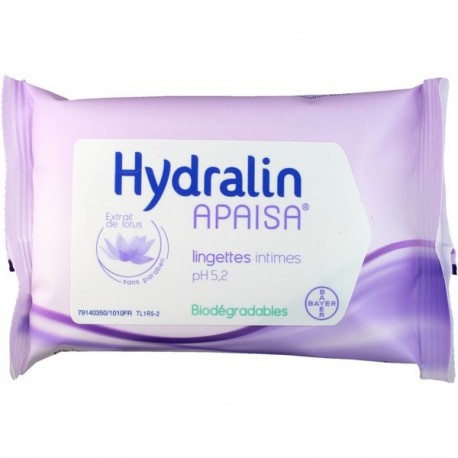 Hydralin apaisa lingettes intimes