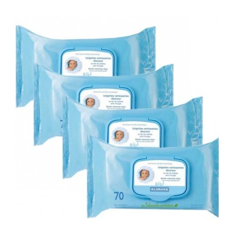 Lingettes Nettoyantes Douceur klorane bébé - lot de 4