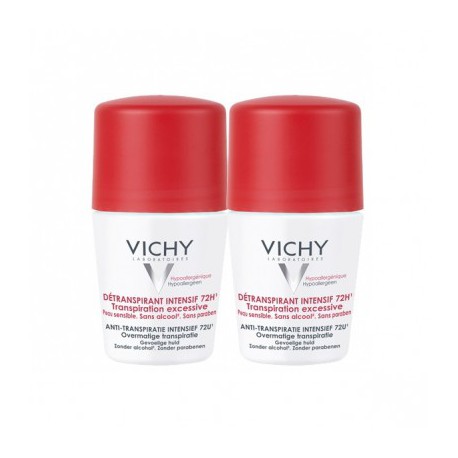 Déodorant Anti-Transpirant Détranspirant Intensif 72H Roll-on Lot de 2x50ml
