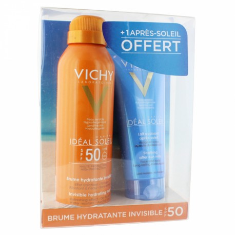 IDEAL SOLEIL BRUME HYDRATANTE INVISIBLE SPF50 200ML + APRES-SOLEIL OFFERT 100ML