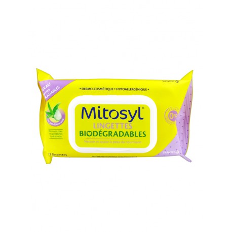 Mitosyl Lingettes Biodégradables 72 Lingettes